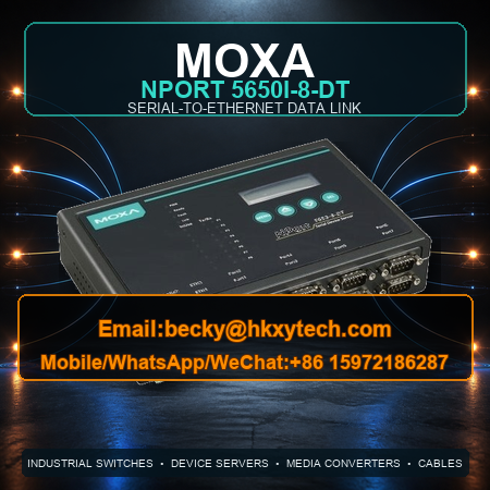 Moxa NPort 5650I-8-DT Multiport Device Server for Control Cabinet Connectivity