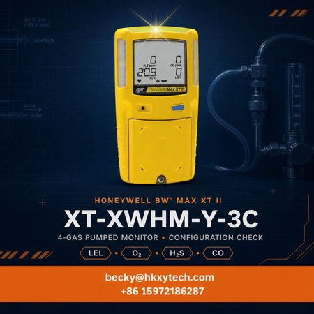 Honeywell BW Max XT II XT-XWHM-Y-3C pumped four-gas detector configuration