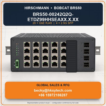 Hirschmann BRS50-00242Q2Q-ETDZ99HHSEAXX.X.XX managed industrial Ethernet switch supplier
