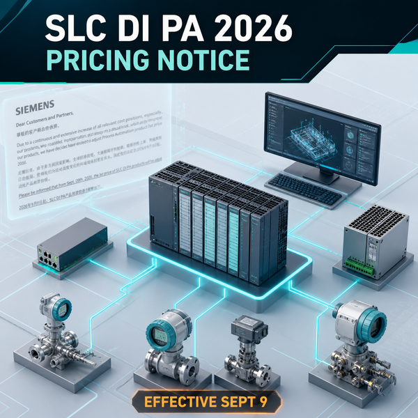 Siemens SLC DI PA 2026 automation portfolio pricing notice